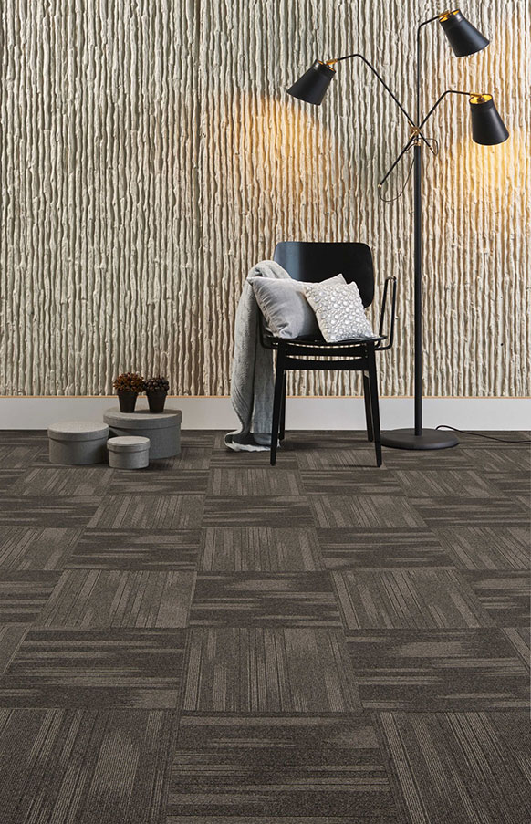 Van Dyck’s Mozart Collection carpet tiles in darker shades