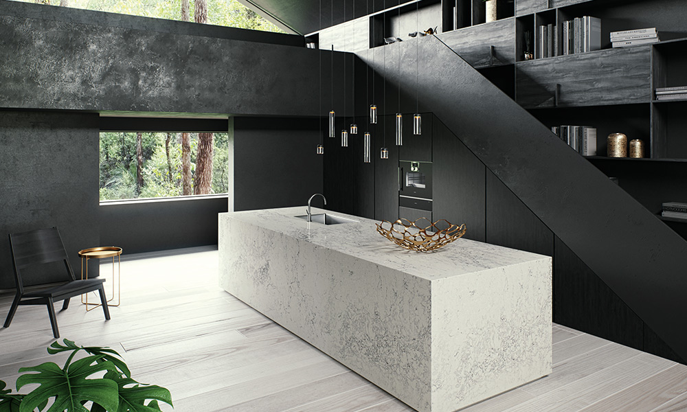 Montblanc 5043 Caesarstone combines all the beauty of marble, with all the durability of Caesarstone. Montblanc 5043 is one of Caesarstone’s newest colour palette additions, creating an irresistible elegance in any interior.