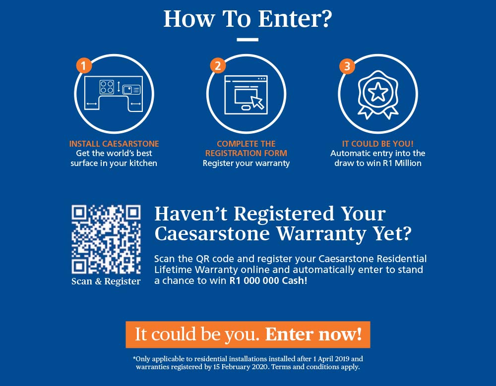 how to enter the caesarstone millionaire competition