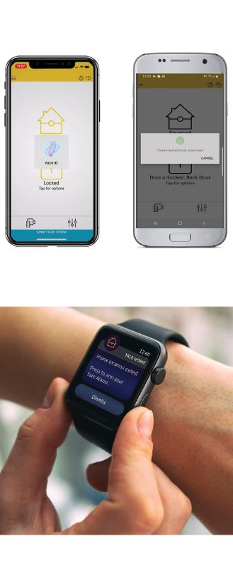 Yale smart living app with watch to monitor home security
