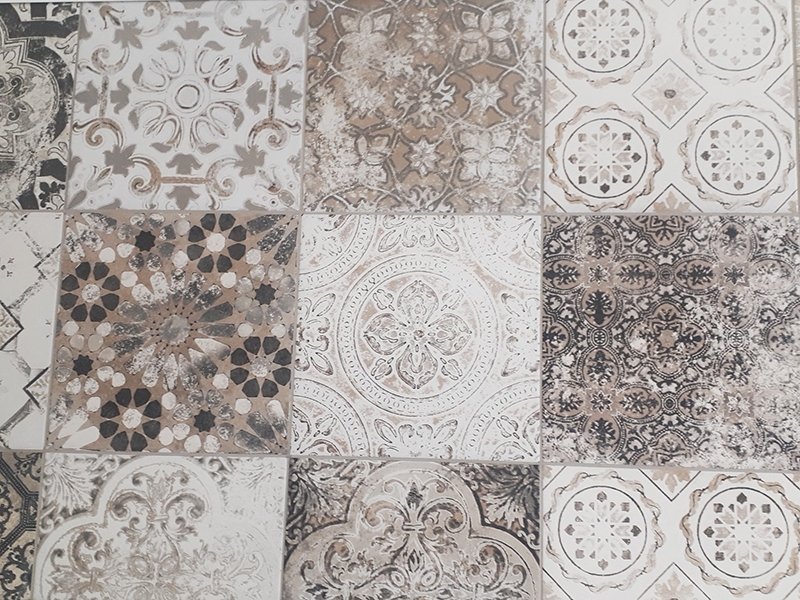 square patterned ceramic tiles