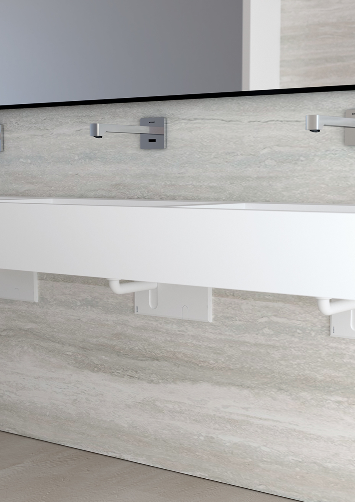 Electronic washbasin taps for barrier-free bathrooms are touchless, deliver reliable performance, and feature an impressively slim design.