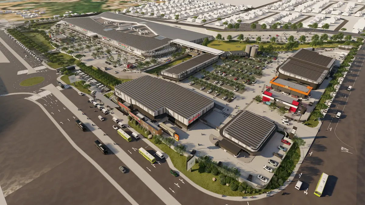 Birds eye view of Soshanguve Mall.